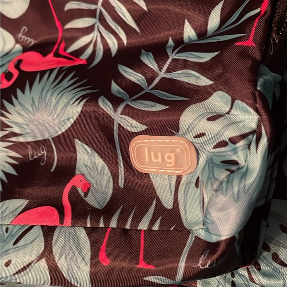 Lug puddle jumper flamingo print bag